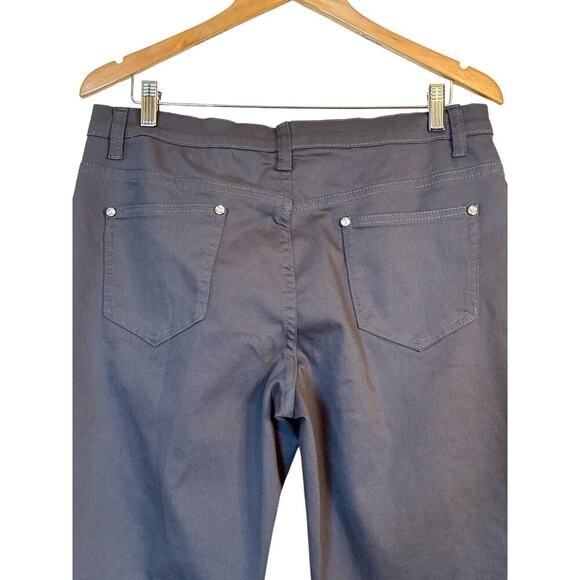 Venus Women Embellished Rhinestone Stretch Straight Pants Size 14 Dark Gray NWT - Picture 6 of 8